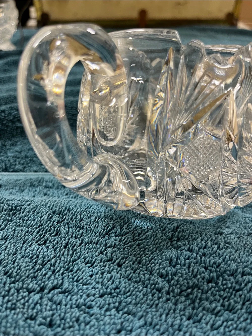 American Brilliant Period cut glass sugar bowl.